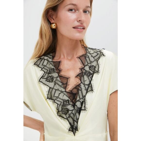 OROTON Lemon Zest Fringe Lace Dress Size 10 NWT Retail $640 Tuckernuck - Picture 4 of 6